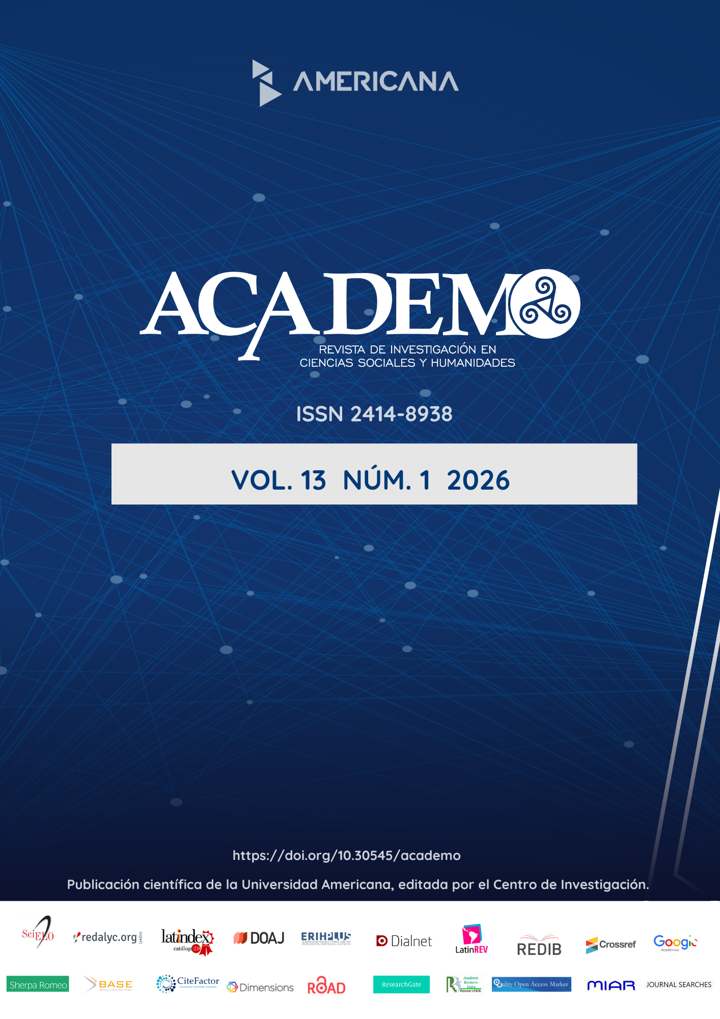 Tapa del volumen 13 número 1 año 2026